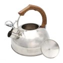 Czajnik stalowy z gwizdkiem tradycyjny indukcja 2.5L drewniany uchwyt BRUNBESTE BB-2270
