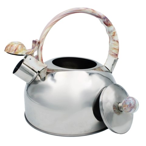 Czajnik stalowy z gwizdkiem tradycyjny indukcja 2.5L marmurowy uchwyt BRUNBESTE BB-2269