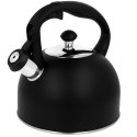 Czajnik stalowy z gwizdkiem tradycyjny na gaz indukcję 2.5L czarny mat BRUNBESTE BB-2362