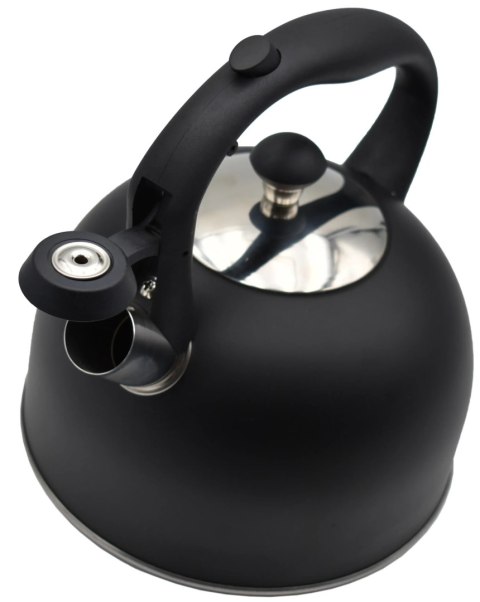 Czajnik stalowy z gwizdkiem tradycyjny na gaz indukcję 2.5L czarny mat BRUNBESTE BB-2362