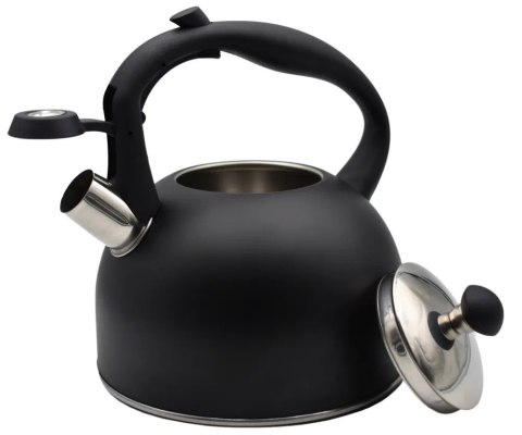 Czajnik stalowy z gwizdkiem tradycyjny na gaz indukcję 2.5L czarny mat BRUNBESTE BB-2362