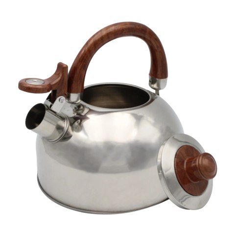 Czajnik stalowy z gwizdkiem tradycyjny na gaz indukcję 2.5L srebrny BRUNBESTE BB-2268