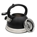 Czajnik stalowy z gwizdkiem tradycyjny na indukcję gaz 2.5L czarny BRUNBESTE BB-2273