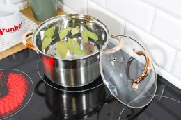 Garnki ze stali nierdzewnej na gaz indukcję zestaw garnków komplet 12-ele BRUNBESTE BB-2208