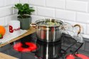 Garnki ze stali nierdzewnej na gaz indukcję zestaw garnków komplet 12-ele BRUNBESTE BB-2208