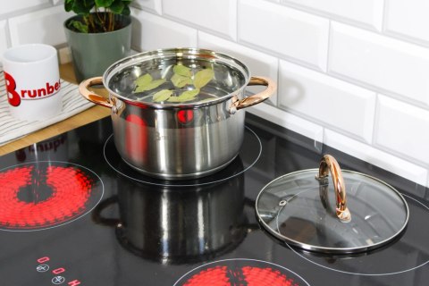 Garnki ze stali nierdzewnej na gaz indukcję zestaw garnków komplet 12-ele BRUNBESTE BB-2208