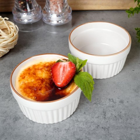 Miseczki do zapiekania kokilki porcelanowe do sosów piekarnika biała 9cm 170ml 2-ele EXCELLENT HOUSEWARE 259231