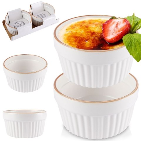 Miseczki do zapiekania kokilki porcelanowe do sosów piekarnika biała 9cm 170ml 2-ele EXCELLENT HOUSEWARE 259231