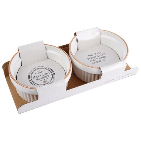 Miseczki do zapiekania kokilki porcelanowe do sosów piekarnika białe 11cm 275ml 2-ele EXCELLENT HOUSEWARE 259232