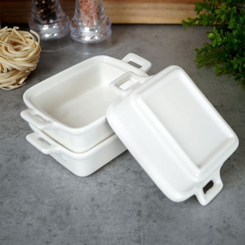 Miseczki do zapiekania kokilki porcelanowe do sosów piekarnika białe 160ml 3-ele EXCELLENT HOUSEWARE 259234-PR