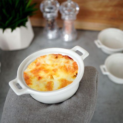 Miseczki do zapiekania kokilki porcelanowe do sosów piekarnika białe małe 130ml 3-ele EXCELLENT HOUSEWARE 259234-OK