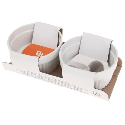 Miseczki kokilki ceramiczne do zapiekania piekarnika białe małe 9.5cm 170ml 2-ele EXCELLENT HOUSEWARE 111521