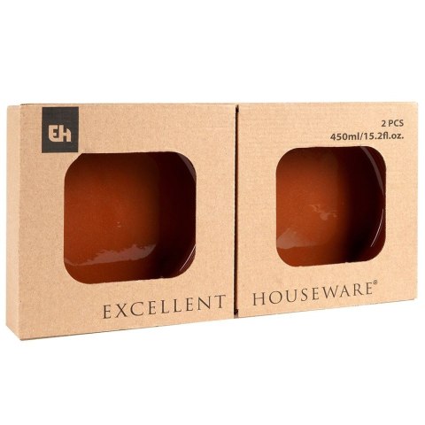 Miseczki kokilki kamionkowe do zapiekania do sosów dipów 15.5cm 450ml 2-ele EXCELLENT HOUSEWARE 259162