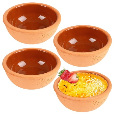 Miseczki kokilki kamionkowe do zapiekania do sosów dipów małe 10.5cm 150ml 4-ele EXCELLENT HOUSEWARE 259163