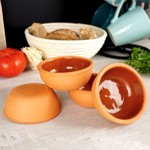 Miseczki kokilki kamionkowe do zapiekania do sosów dipów małe 10.5cm 150ml 4-ele EXCELLENT HOUSEWARE 259163