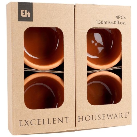 Miseczki kokilki kamionkowe do zapiekania do sosów dipów małe 10.5cm 150ml 4-ele EXCELLENT HOUSEWARE 259163