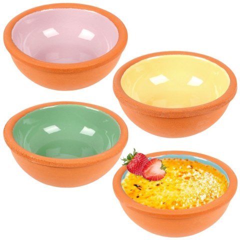 Miseczki kokilki kamionkowe do zapiekania do sosów dipów żaroodporne małe 10.5cm 140ml 4-ele EXCELLENT HOUSEWARE 259195