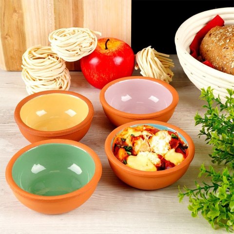 Miseczki kokilki kamionkowe do zapiekania do sosów dipów żaroodporne małe 10.5cm 140ml 4-ele EXCELLENT HOUSEWARE 259195