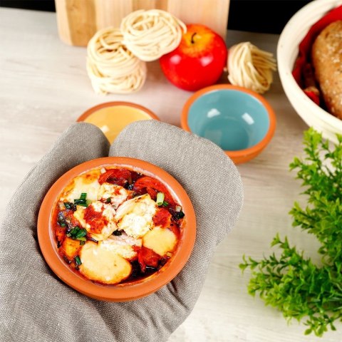 Miseczki kokilki kamionkowe do zapiekania do sosów dipów żaroodporne małe 10.5cm 140ml 4-ele EXCELLENT HOUSEWARE 259195