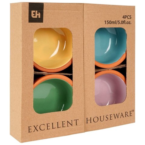 Miseczki kokilki kamionkowe do zapiekania do sosów dipów żaroodporne małe 10.5cm 140ml 4-ele EXCELLENT HOUSEWARE 259195