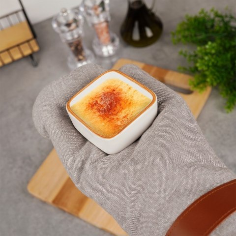 Naczynie żaroodporne ceramiczne białe kwadratowe małe 7.5x7.5x3.5cm 85ml VILDE 279903