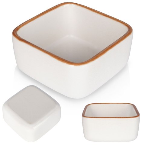 Naczynie żaroodporne ceramiczne białe kwadratowe małe 7.5x7.5x3.5cm 85ml VILDE 279903
