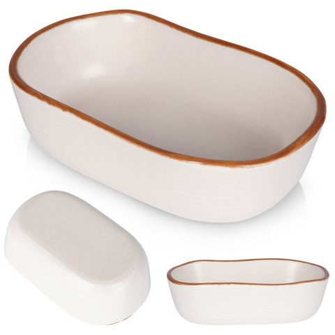 Naczynie żaroodporne ceramiczne białe prostokątne małe 10.5x6.5x3cm 75ml VILDE 279904