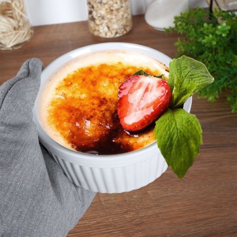 Naczynie żaroodporne ceramiczne okrągłe białe małe 14.5x6.5cm 600ml ALPINA 259267