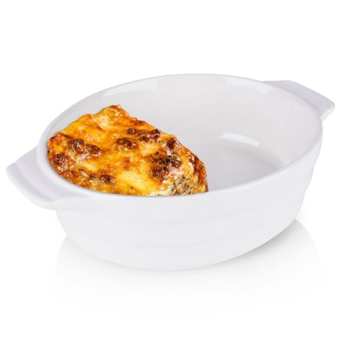 Naczynie żaroodporne ceramiczne okrągłe białe małe 19x13.5x5cm 440ml ALPINA 259268