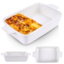 Naczynie żaroodporne do pieczenia ceramiczne białe małe prostokątne 19x11x4cm ALPINA 259300