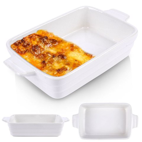 Naczynie żaroodporne do pieczenia ceramiczne białe małe prostokątne 19x11x4cm ALPINA 259300