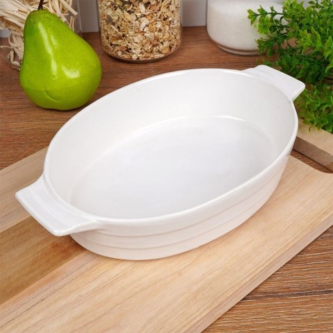 Naczynie żaroodporne do pieczenia ceramiczne białe owalne 24x14.5x5cm ALPINA 259298