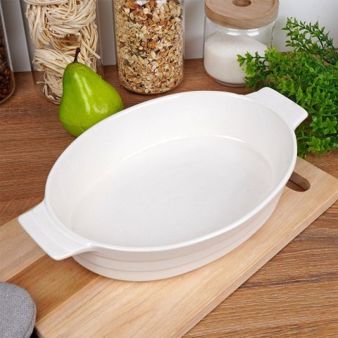 Naczynie żaroodporne do pieczenia ceramiczne białe owalne 31.5x19.5x6cm ALPINA 259299