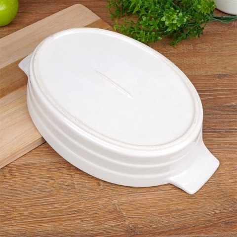 Naczynie żaroodporne do pieczenia ceramiczne białe owalne 31.5x19.5x6cm ALPINA 259299