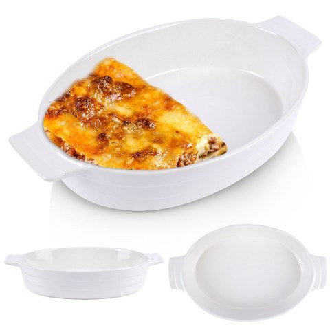 Naczynie żaroodporne do pieczenia ceramiczne białe owalne 31.5x19.5x6cm ALPINA 259299