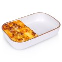 Naczynie żaroodporne do pieczenia ceramiczne białe prostokątne 22.5x15x5cm VILDE 259323