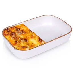 Naczynie żaroodporne do pieczenia ceramiczne białe prostokątne 22.5x15x5cm VILDE 259323
