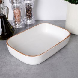 Naczynie żaroodporne do pieczenia ceramiczne białe prostokątne 22.5x15x5cm VILDE 259323