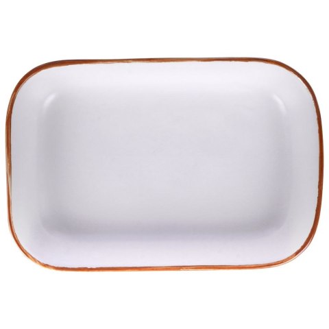 Naczynie żaroodporne do pieczenia ceramiczne białe prostokątne 22.5x15x5cm VILDE 259323