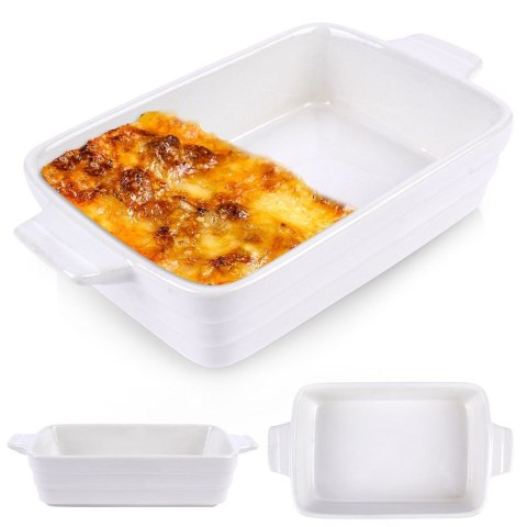 Naczynie żaroodporne do pieczenia ceramiczne białe prostokątne 25x15x5.5cm ALPINA 259330