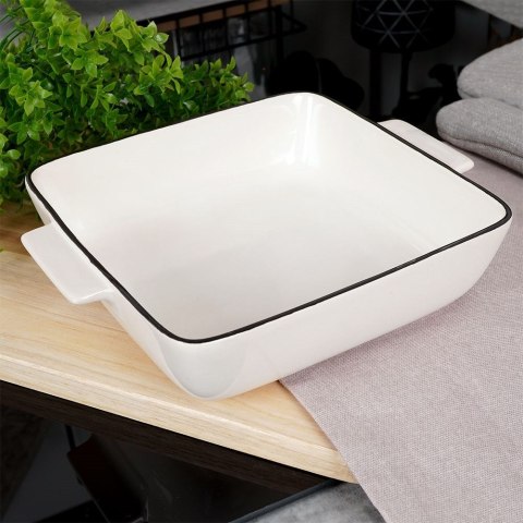Naczynie żaroodporne do pieczenia porcelanowe białe 20.5x17x5.4cm 800ml HIT 259207