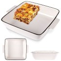 Naczynie żaroodporne do pieczenia porcelanowe białe 20.5x17x5.4cm 800ml HIT 259207
