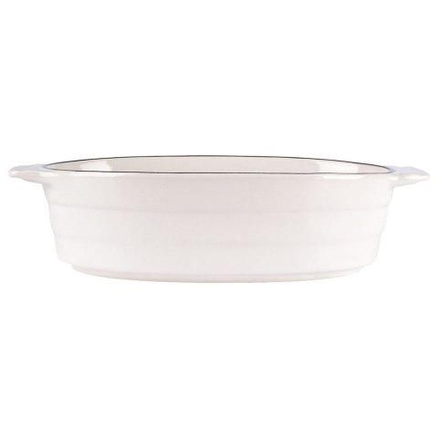 Naczynie żaroodporne do pieczenia porcelanowe białe owalne 19.5x11x5cm 360ml HIT 259209