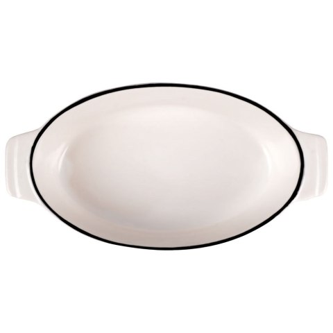 Naczynie żaroodporne do pieczenia porcelanowe białe owalne 19.5x11x5cm 360ml HIT 259209
