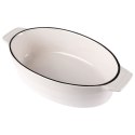 Naczynie żaroodporne do pieczenia porcelanowe białe owalne 19.5x11x5cm 360ml HIT 259209