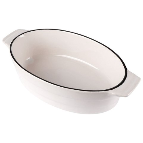 Naczynie żaroodporne do pieczenia porcelanowe białe owalne 19.5x11x5cm 360ml HIT 259209