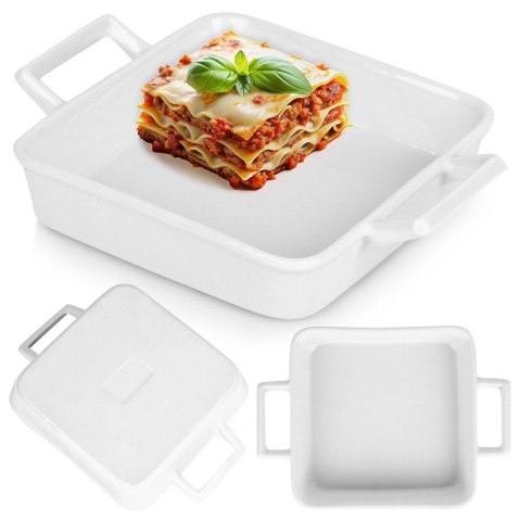 Naczynie żaroodporne porcelanowe białe kwadratowe 20x14x14cm 450ml HIT 121668