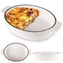 Naczynie żaroodporne porcelanowe białe owalne 18.5x11.5x4cm 300ml HIT 259210