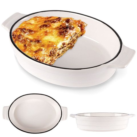 Naczynie żaroodporne porcelanowe białe owalne 18.5x11.5x4cm 300ml HIT 259210