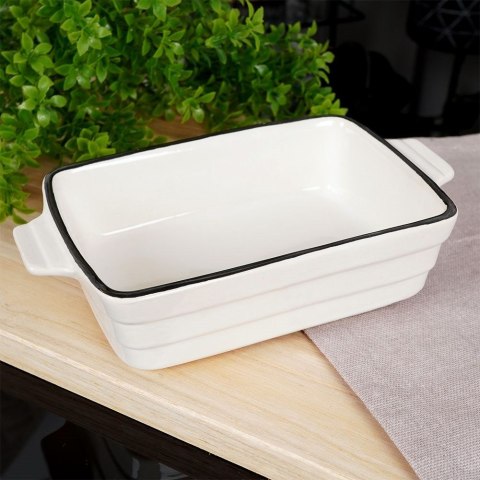 Naczynie żaroodporne porcelanowe białe prostokątne 17.5x9.5x4cm 250ml HIT 259206